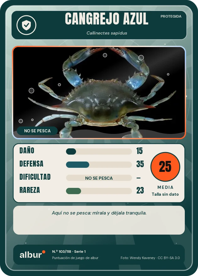 Carta de albur: Cangrejo azul