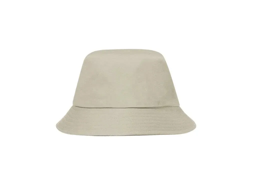 Gorro bucket de algodón liso en beige