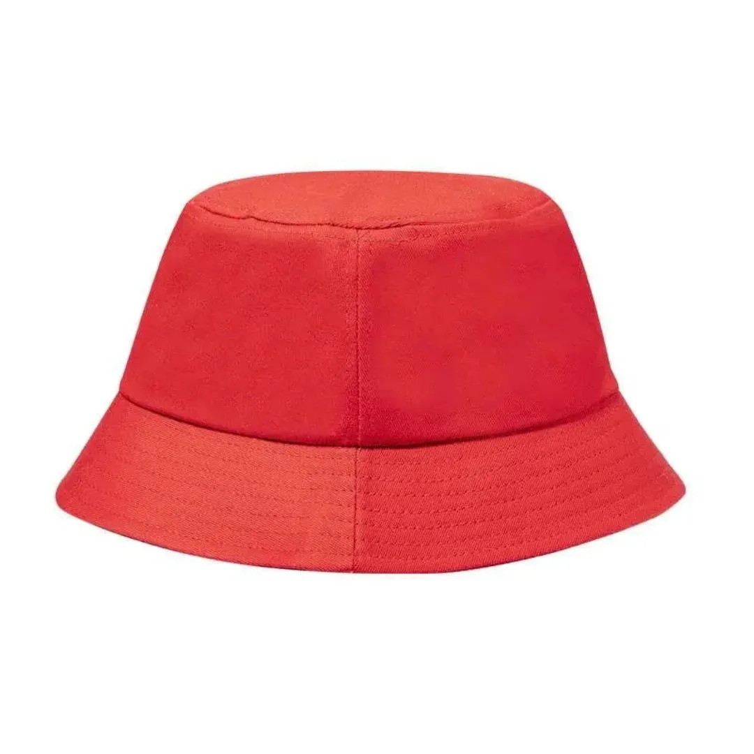 Gorro bucket de algodón liso en rojo