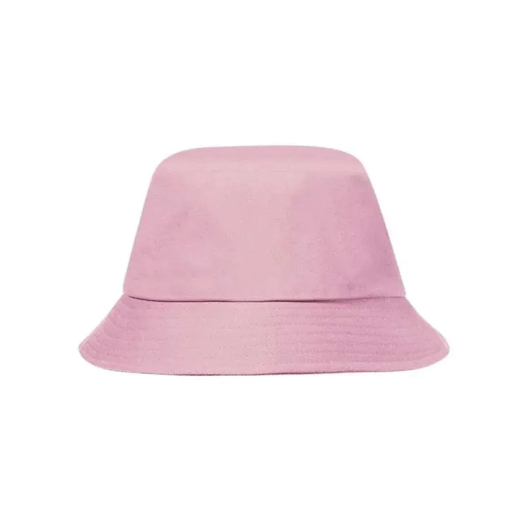 Gorro bucket de algodón liso en rosa